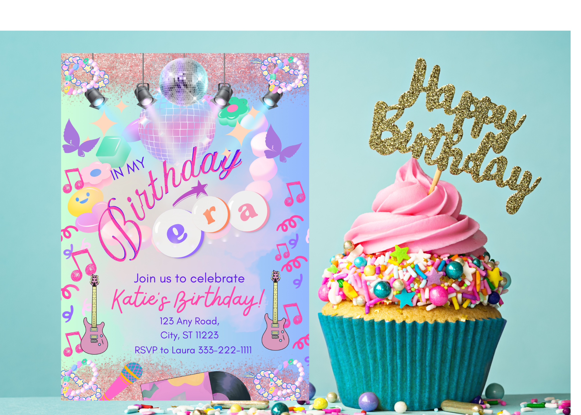 In My Birthday Era Digital Invitation | Editable Canva Template | Teen & Kid Birthday Party Invite | Instant Download | Fun Rockstar Invitation