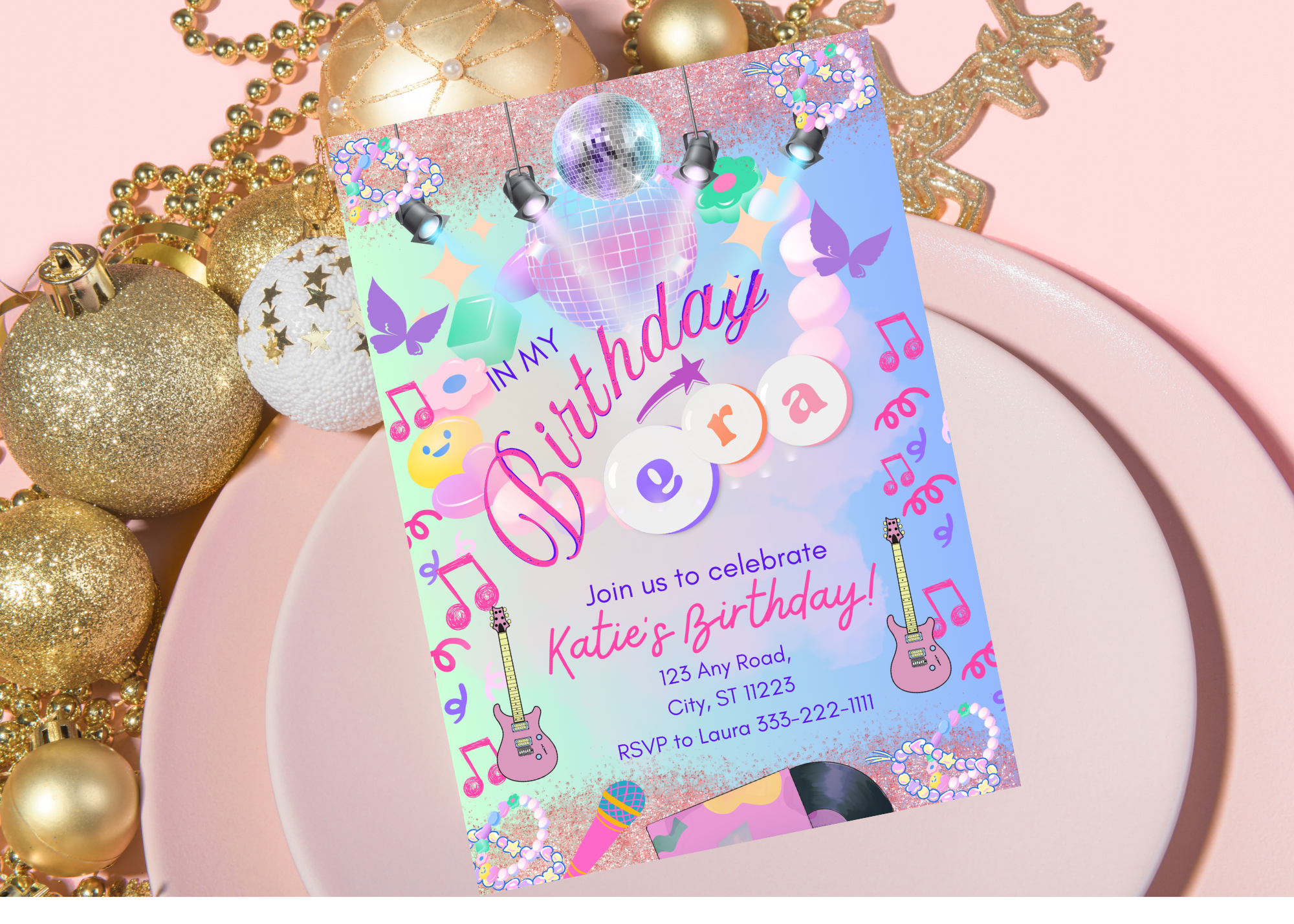 In My Birthday Era Digital Invitation | Editable Canva Template | Teen & Kid Birthday Party Invite | Instant Download | Fun Rockstar Invitation