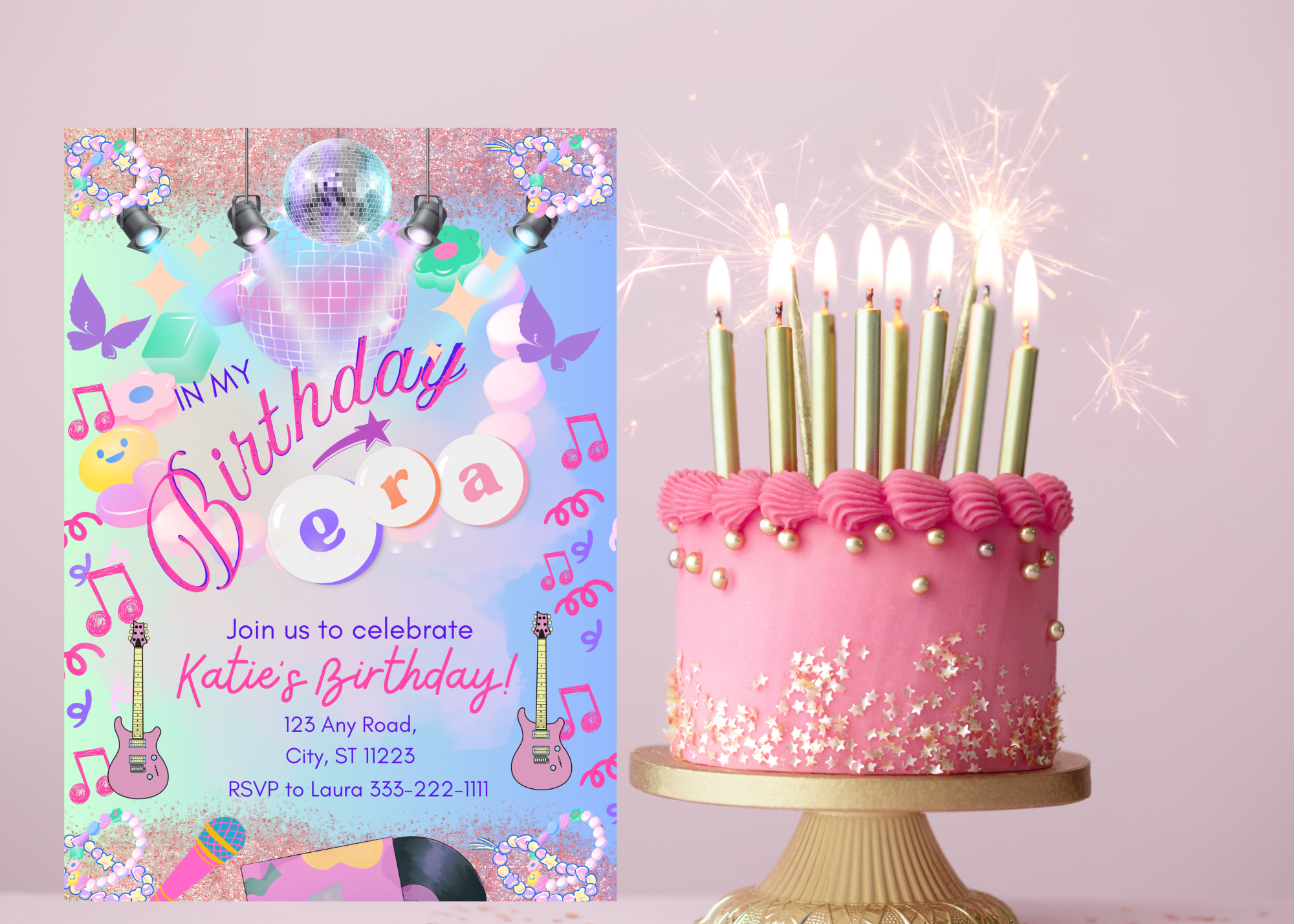 In My Birthday Era Digital Invitation | Editable Canva Template | Teen & Kid Birthday Party Invite | Instant Download | Fun Rockstar Invitation