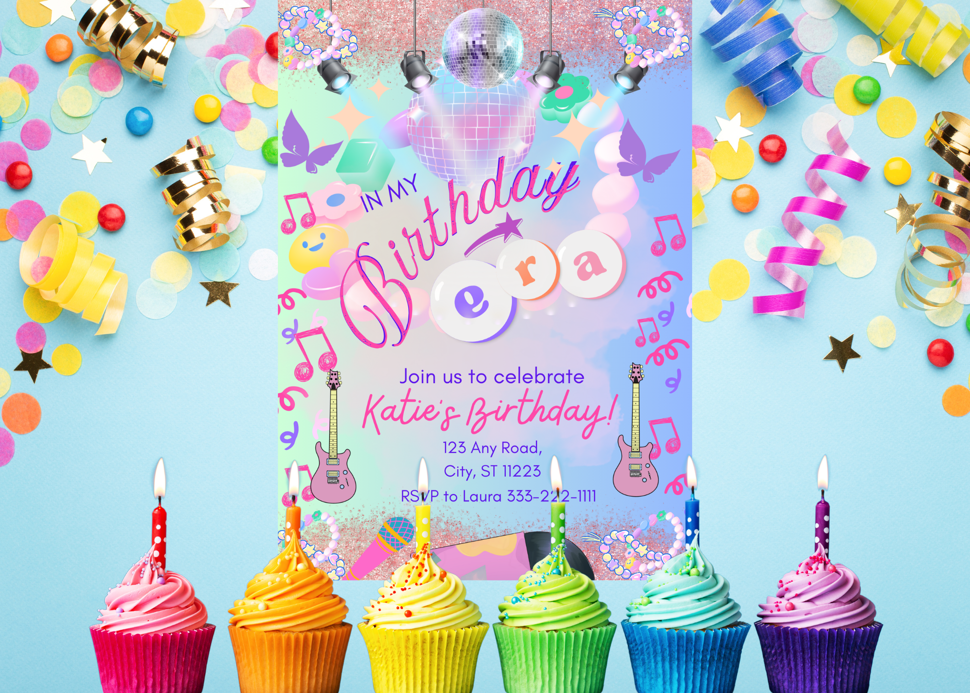 In My Birthday Era Digital Invitation | Editable Canva Template | Teen & Kid Birthday Party Invite | Instant Download | Fun Rockstar Invitation