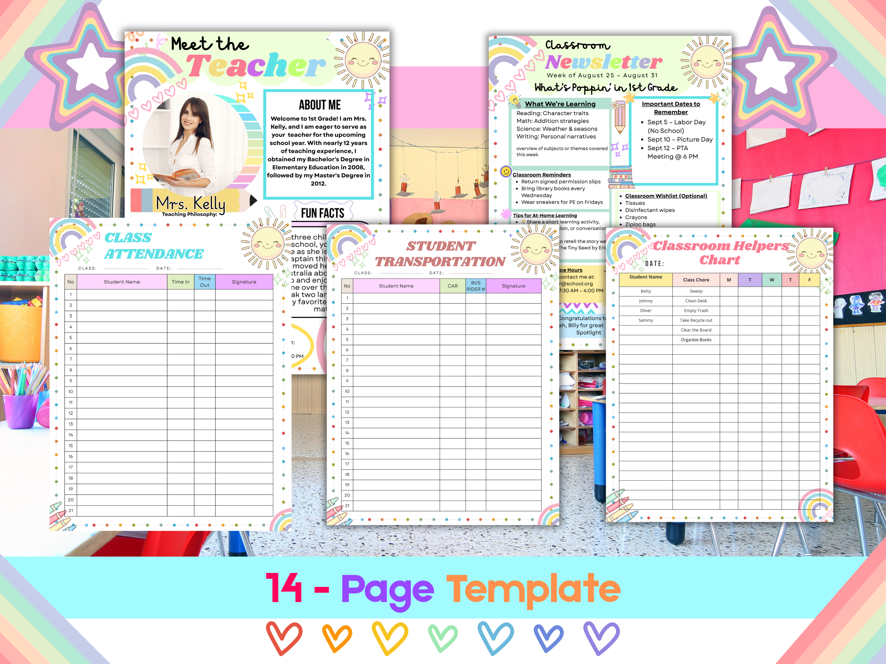 Meet the Teacher Template, Back to School Printable, Pastel Canva Teacher Introduction Letter, Editable Teacher Welcome, Newsletter Bonus