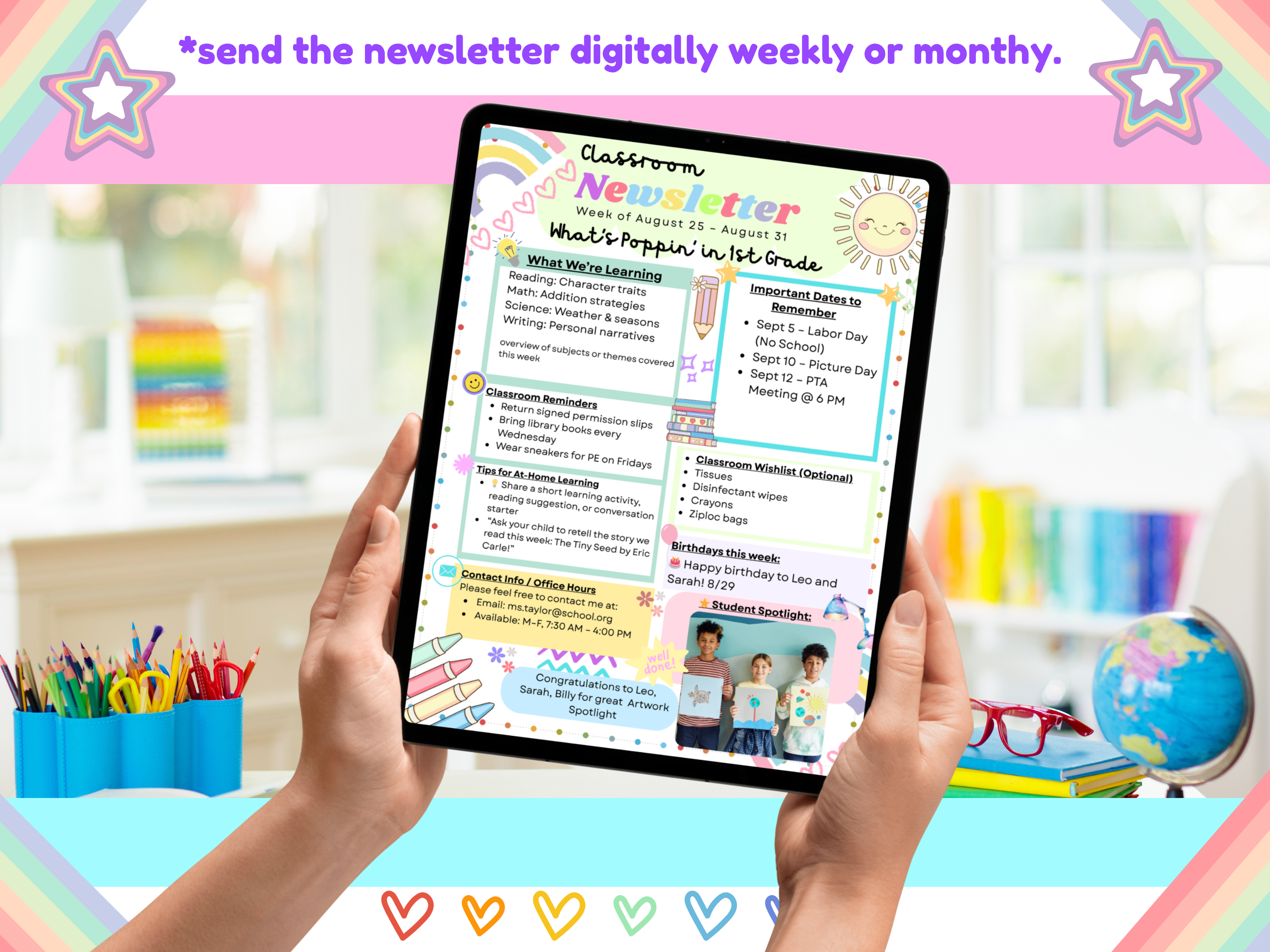 Meet the Teacher Template, Back to School Printable, Pastel Canva Teacher Introduction Letter, Editable Teacher Welcome, Newsletter Bonus