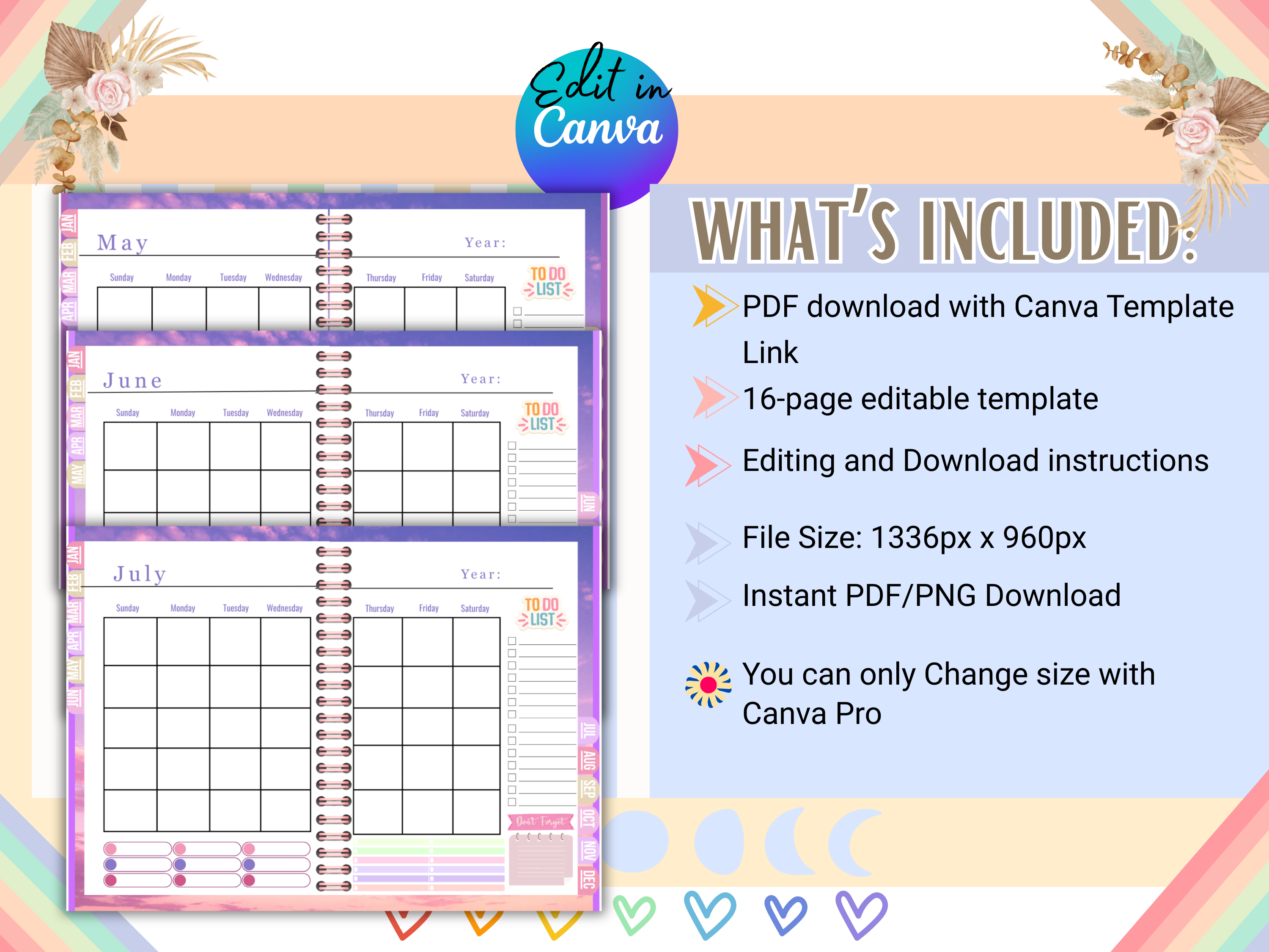 Digital Planner Undated Purple Sky Meal Budget Weekly To Do List Tracker Canva Editable for Goodnotes Notability Reusable Task Organizer