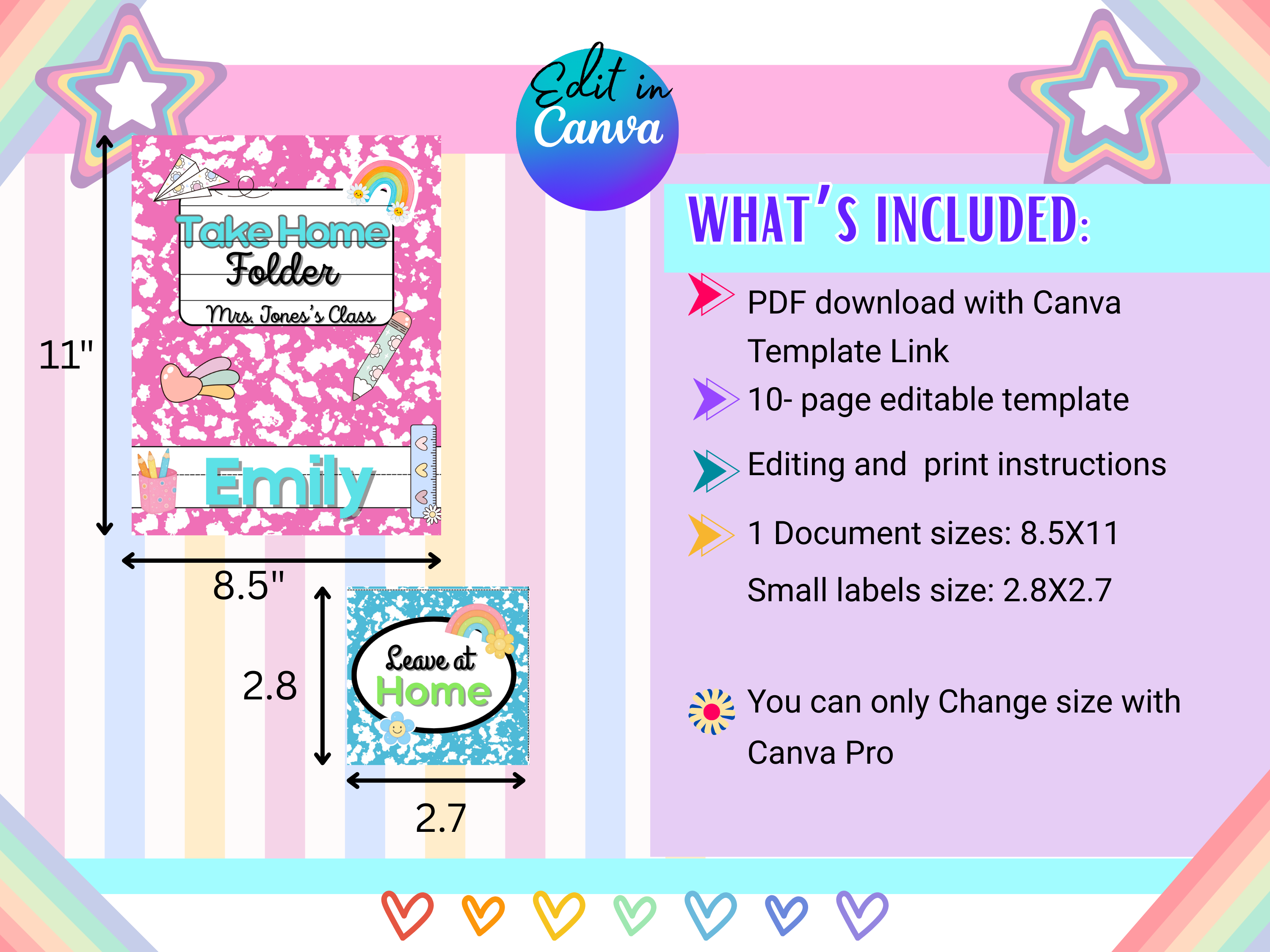 Editable Folder Covers | Homework, Subject & Take Home Folder Labels | Printable Composition Notebook Theme | Classroom Organization