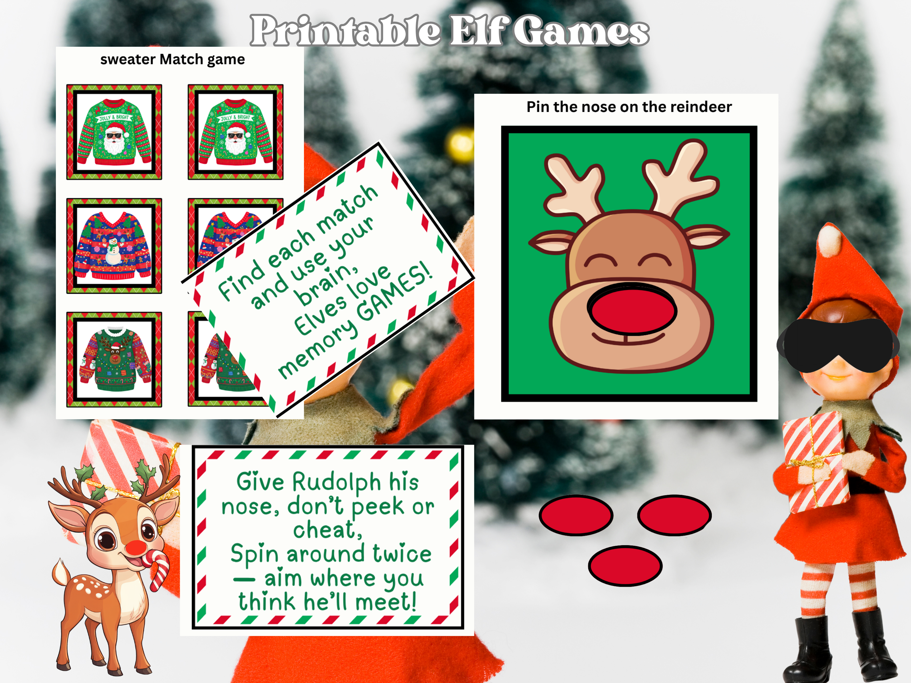 Elf on the Shelf Ultimate Idea Activity Kit | 24 Days Elf Printables Games Props Set, Letter from Santa, Elf Jokes, Calendar & Certificates