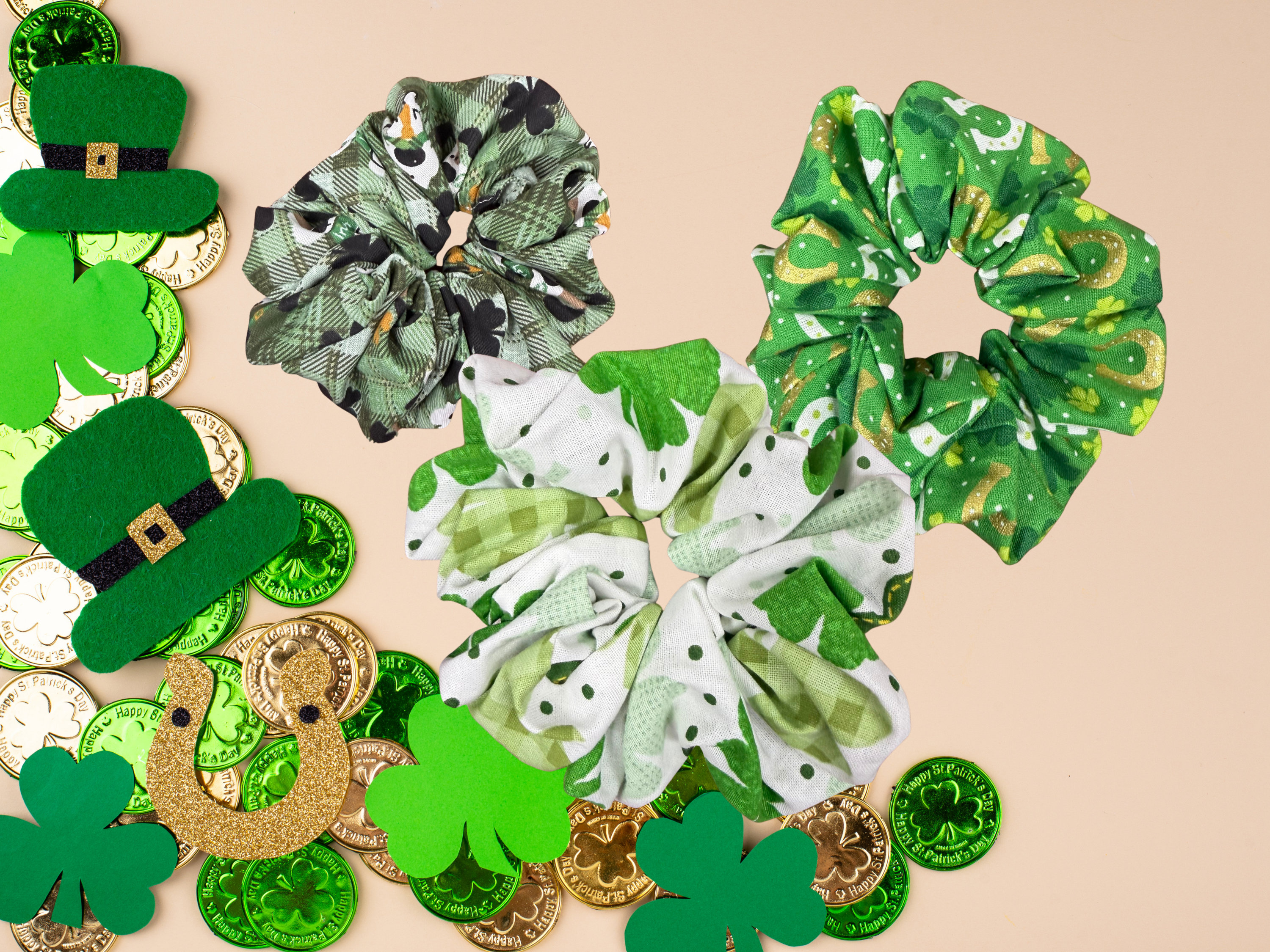St Patricks Day Scrunchies: 3 pack 