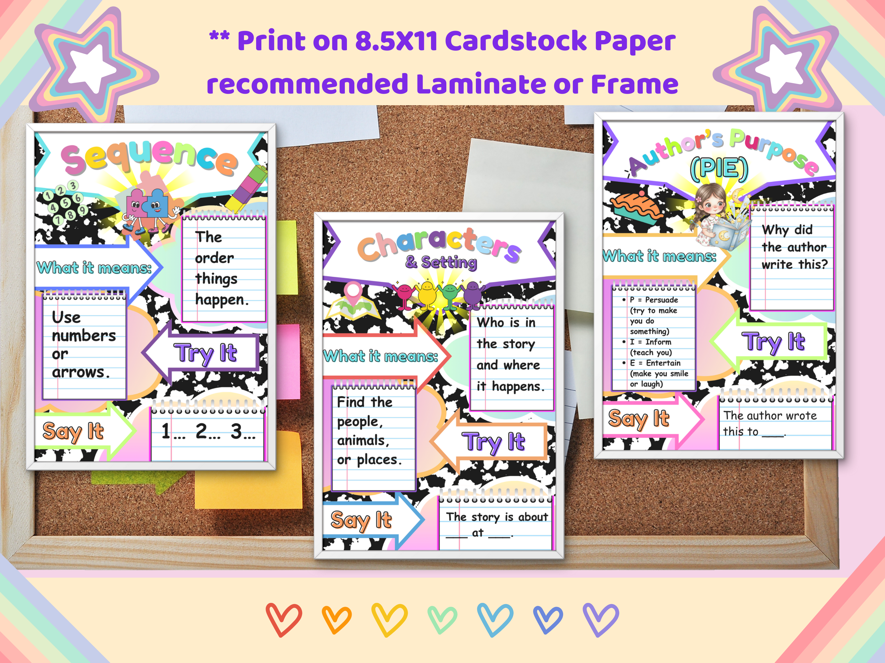 K2 Reading Comprehension Posters for Kids Teachers | Classroom Literacy Decor | 16 Skills Anchor Charts for Bulletin Boards Homeschool