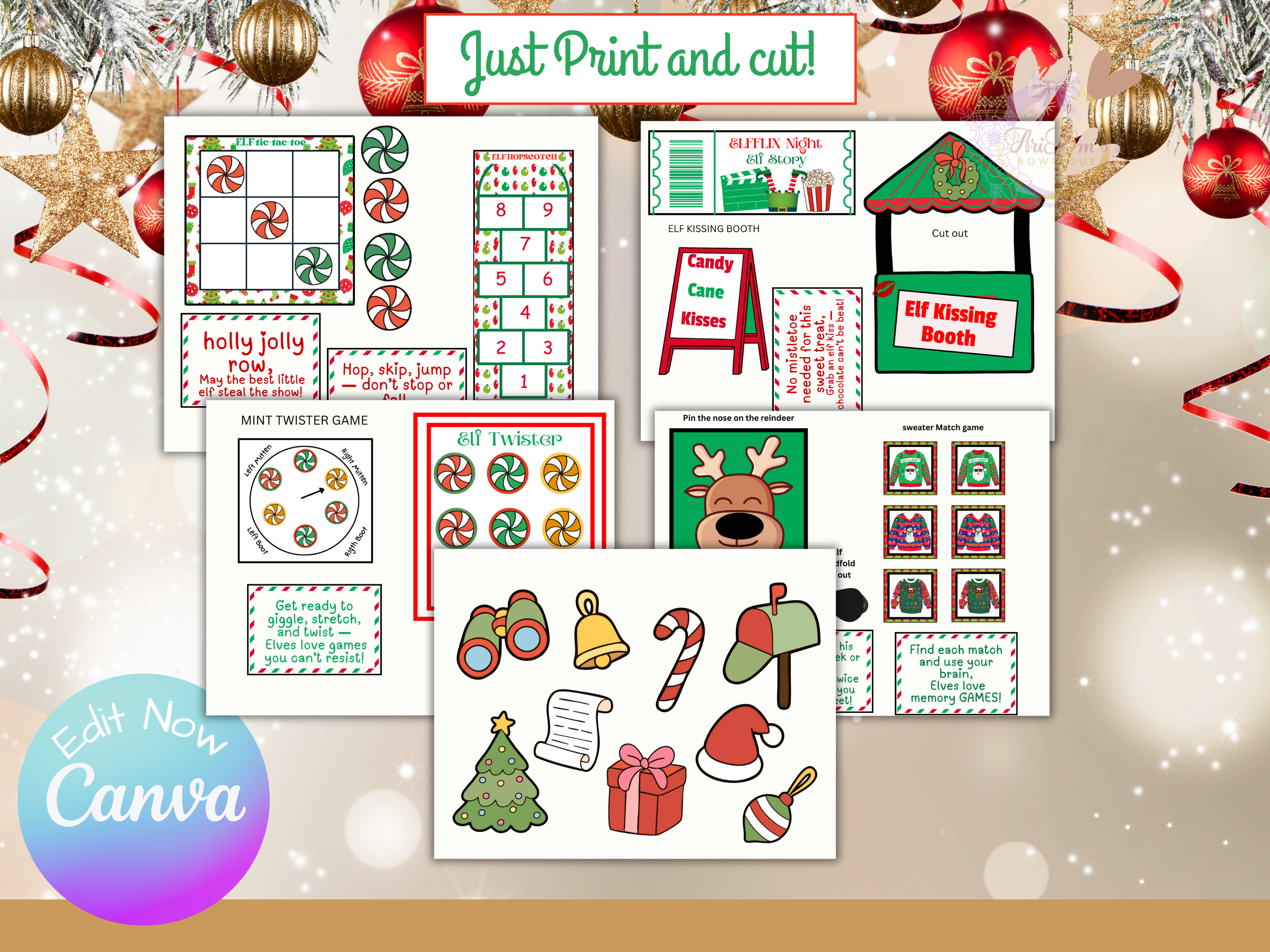 Elf on the Shelf Ultimate Idea Activity Kit | 24 Days Elf Printables Games Props Set, Letter from Santa, Elf Jokes, Calendar & Certificates