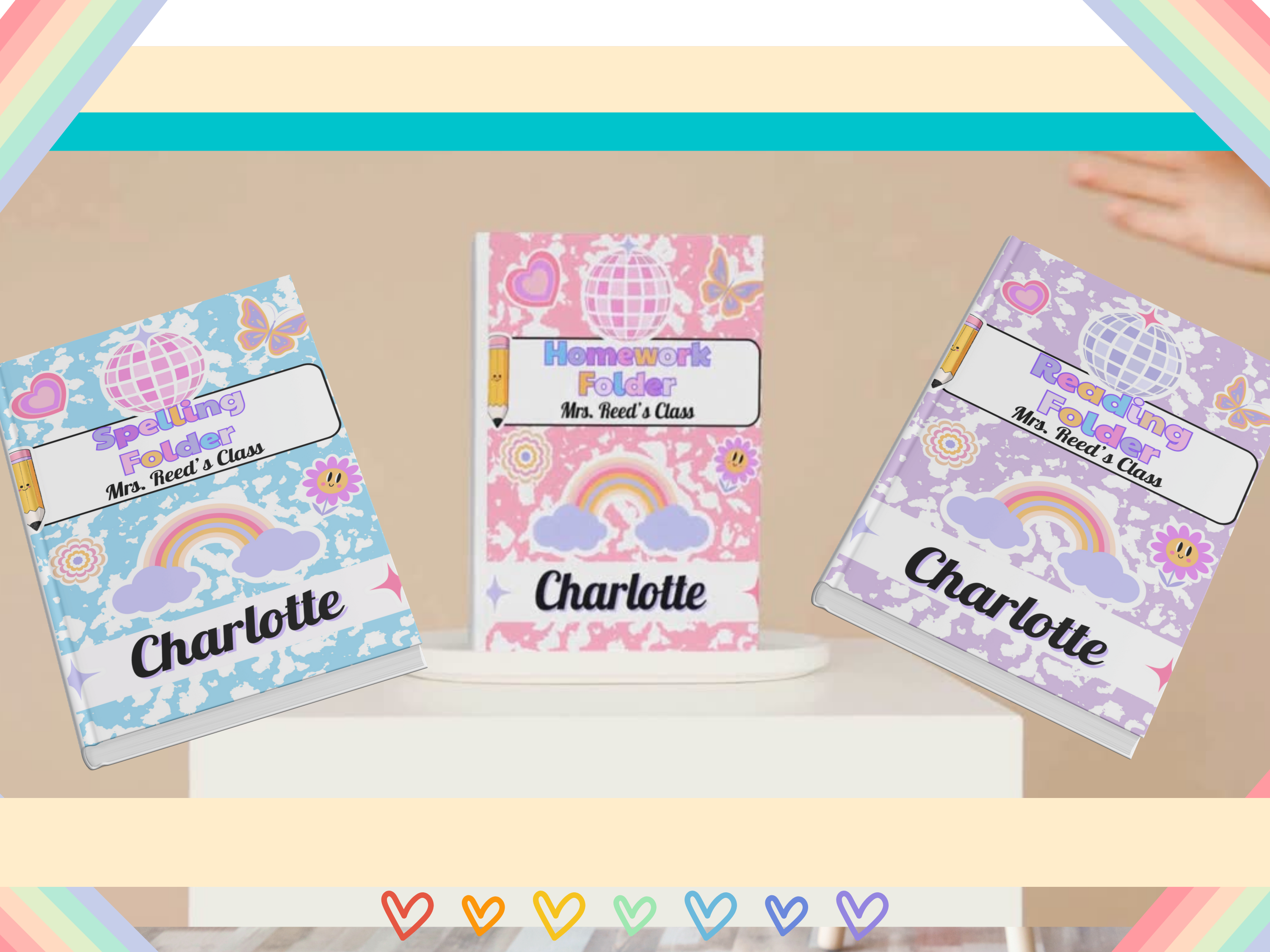 Retro Groovy Composition Binder Covers | Editable Canva Templates for Teachers & Students | Printable Folder Covers | Back to School Decor