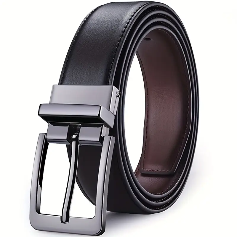 Men's Genuine Leather Belt Business Needle Buckle Belt Casual Cowhide Double-sided Belt Authentic Versatile Genuine Pants Belt