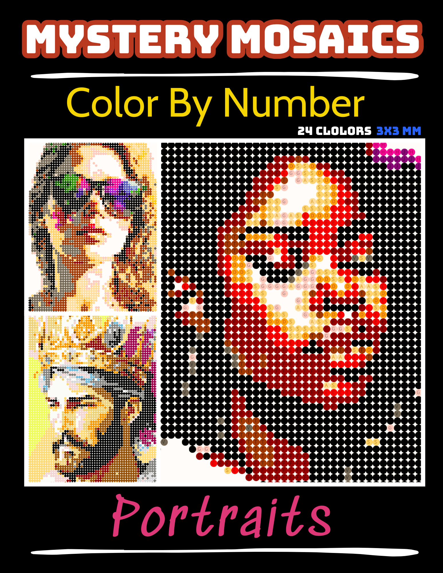 Mystery Mosaics Color By Number: Portraits