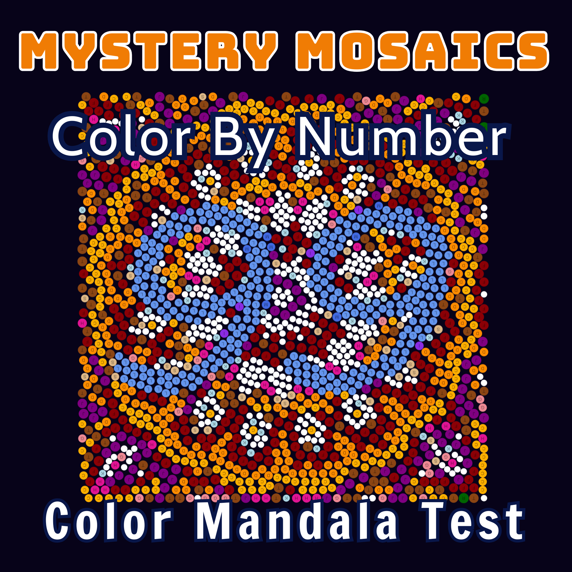 Mystery Mosaics Color By Number: Color Mandala Test