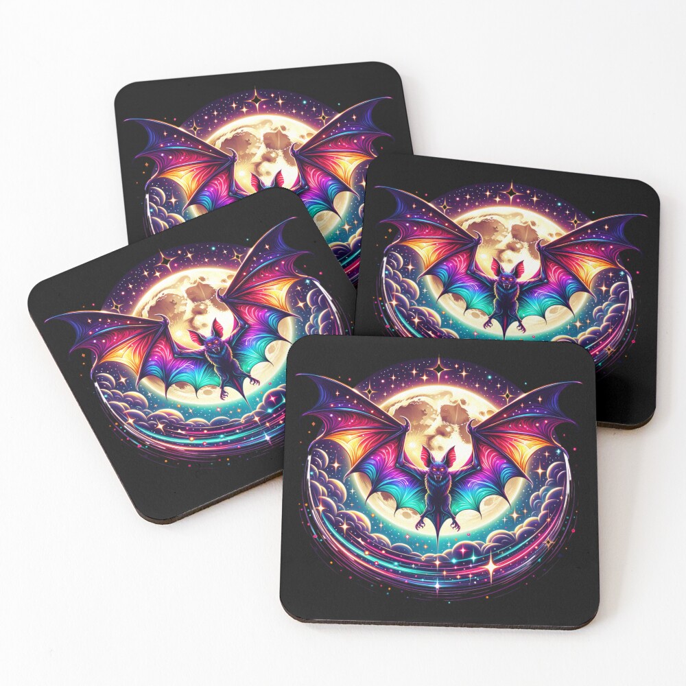 Fantasy Bat Moon Coasters