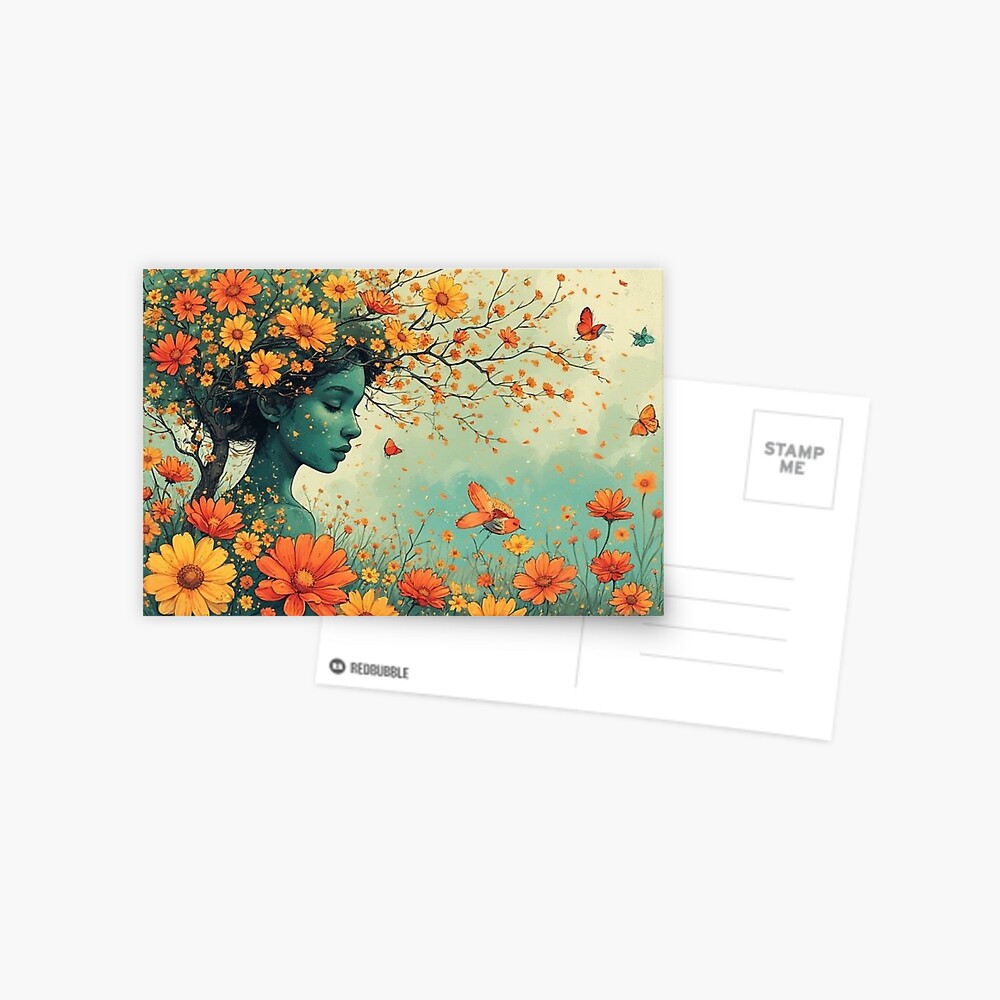Floral Fantasy Postcard