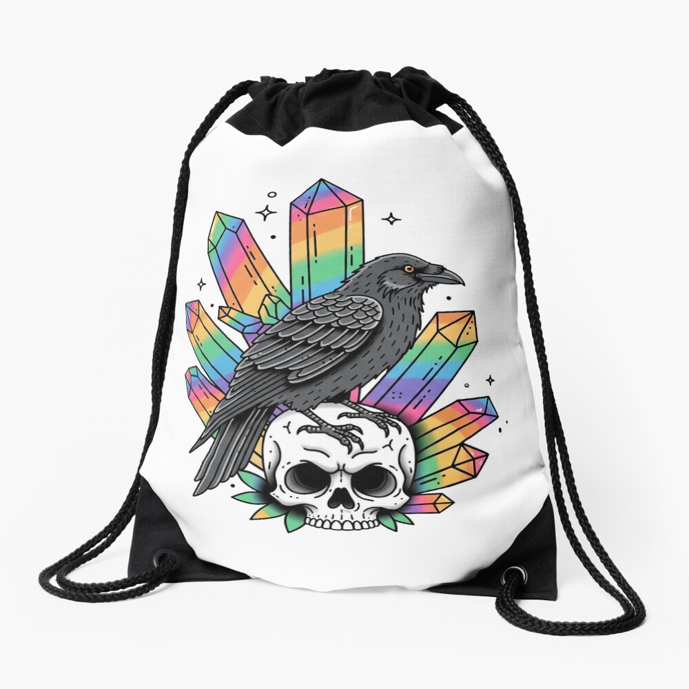 Where Shadows Meet the Spectrum Drawstring Bag