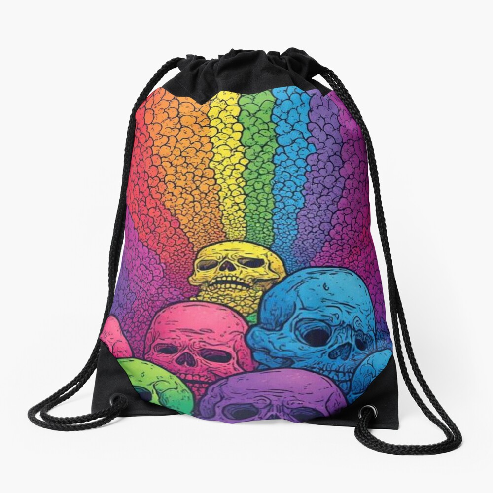 Skull Spectrum Drawstring Bag