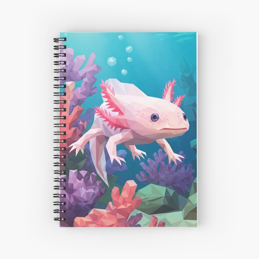Geometric Axolotl Spiral Notebook / Hardcover Journal
