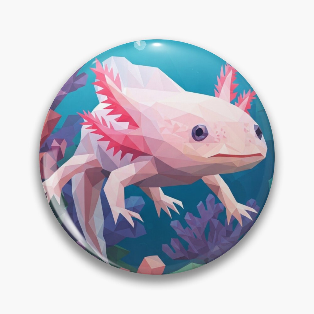 Geometric Axolotl Pin