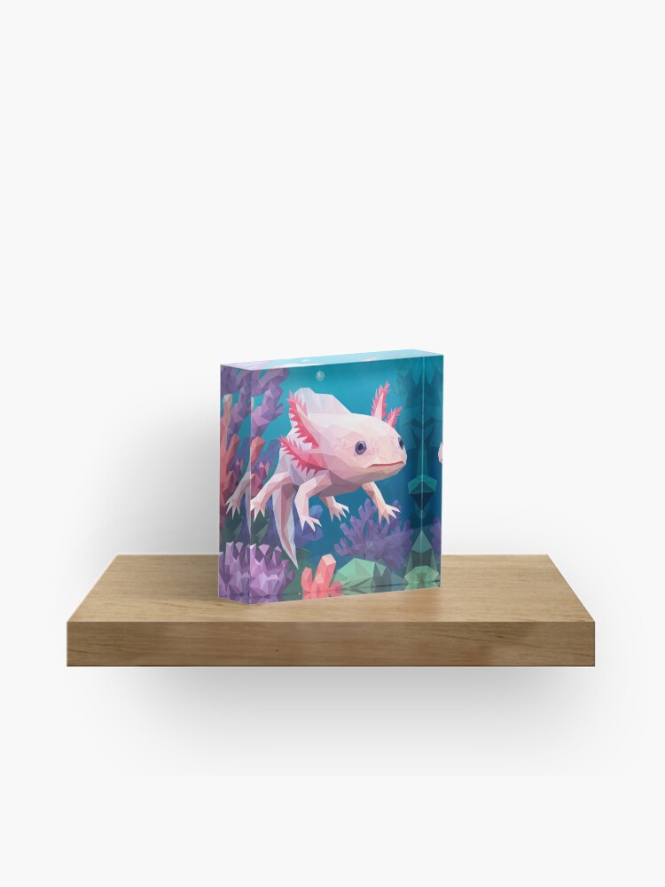 Geometric Axolotl Acrylic Block