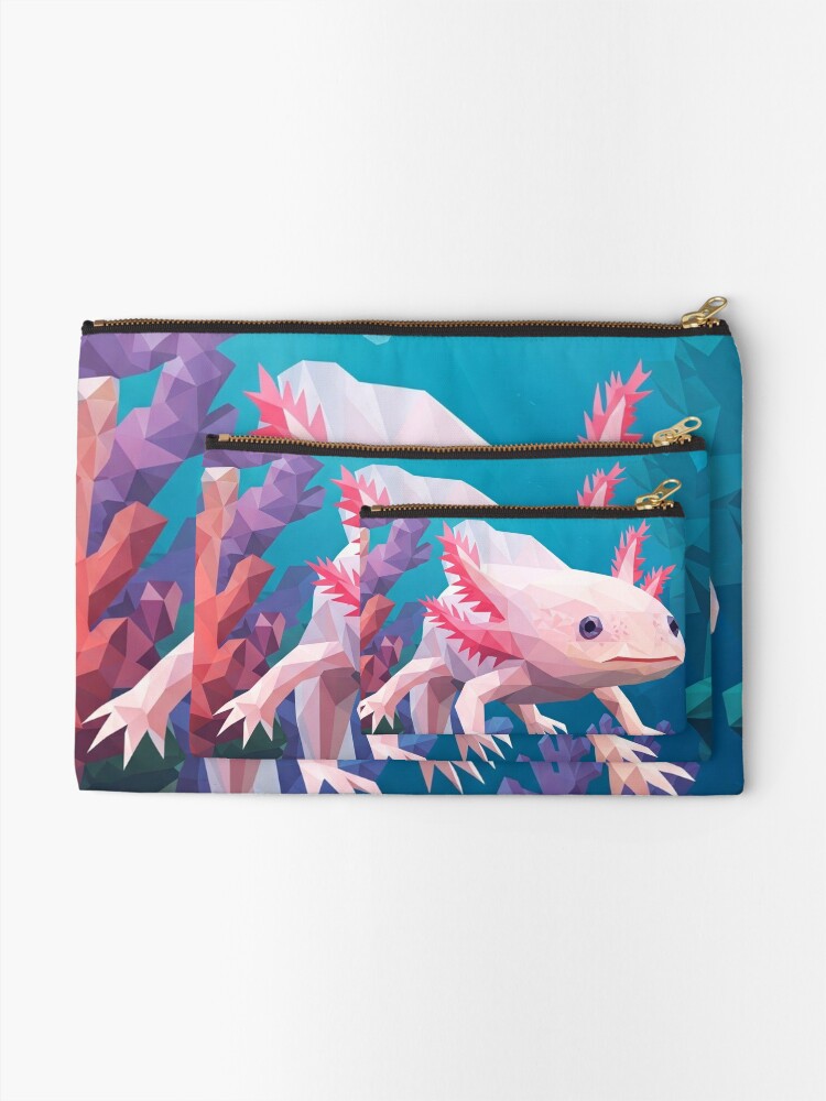 Geometric Axolotl Zipper Pouches