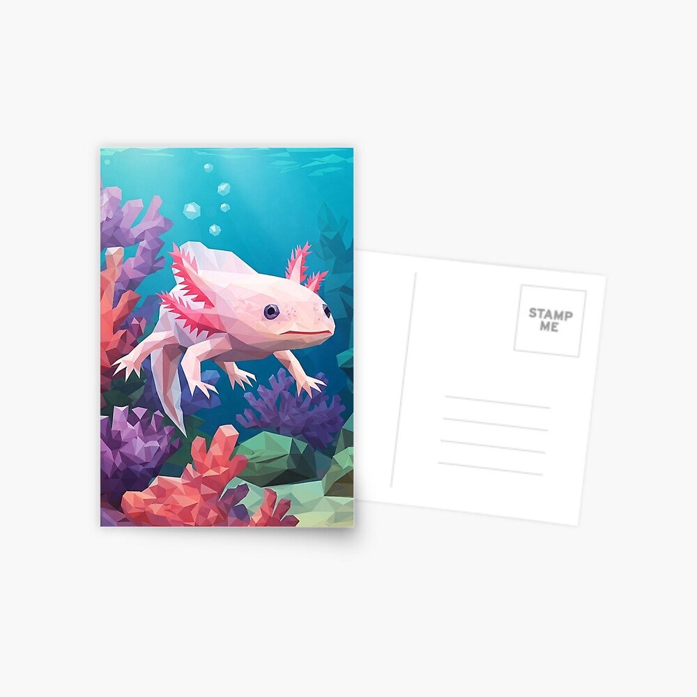 Geometric Axolotl Postcard