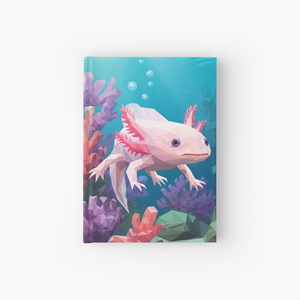 Geometric Axolotl Spiral Notebook / Hardcover Journal 