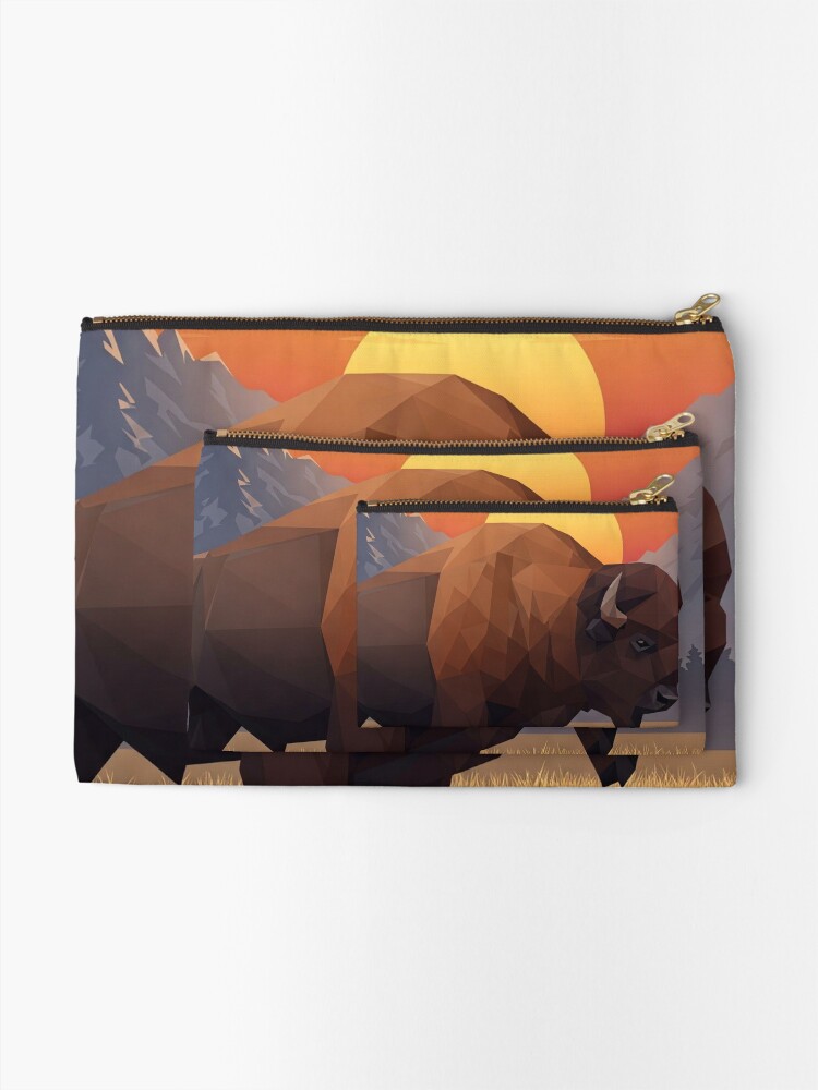 Geometric Bison Pouch Set
