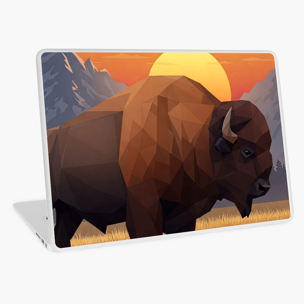 Geometric Bison Laptop Skin