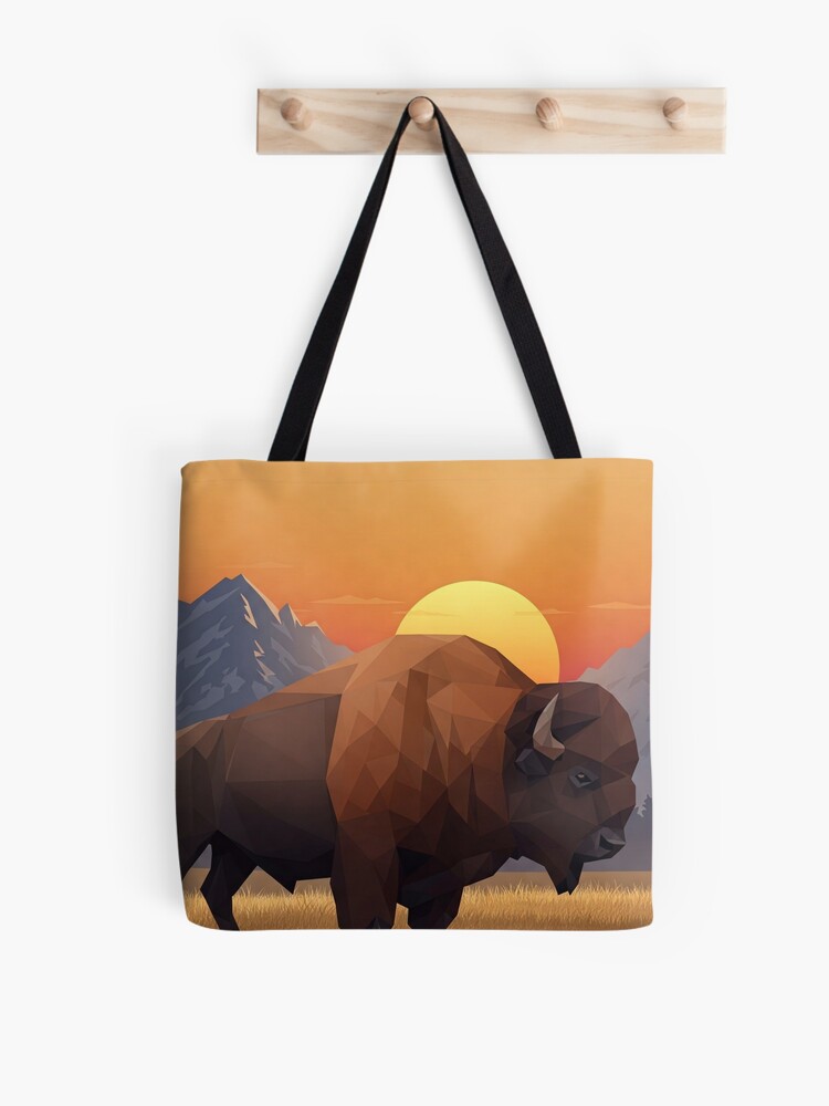 Geometric Bison Tote Bag