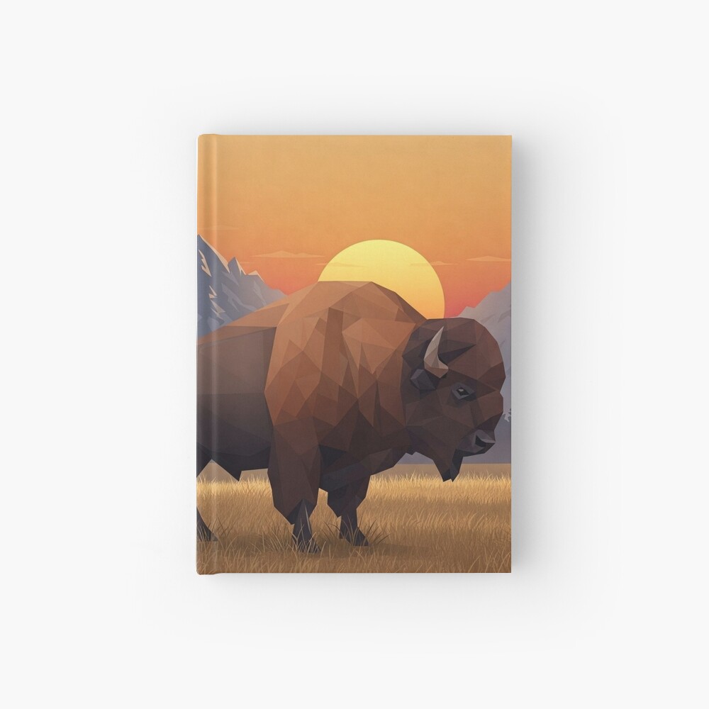 Geometric Bison Sunset Notebook / Hardcover Journal