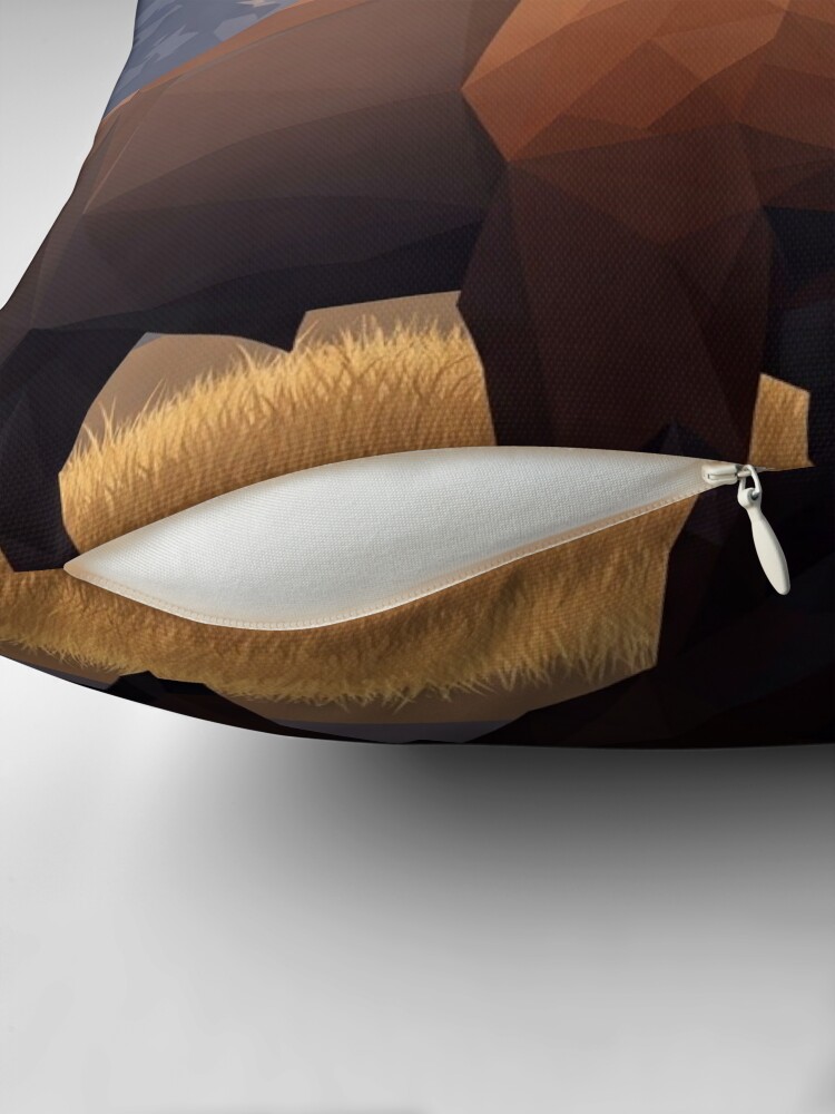 Geometric Bison Throw Pillow