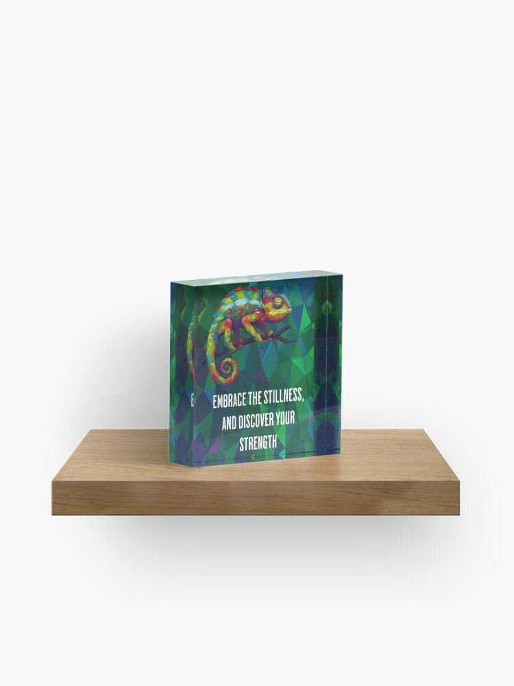 Geometric Chameleon Acrylic Block