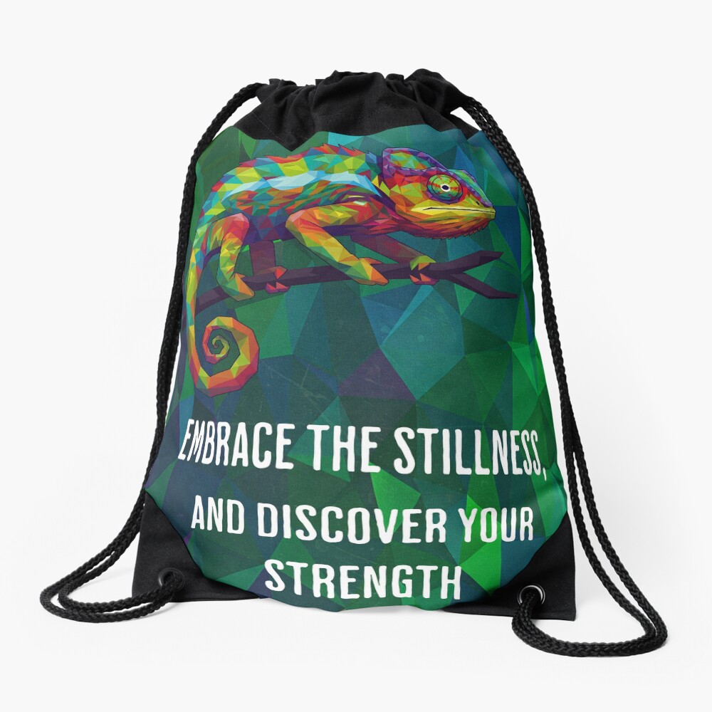 Geometric Chameleon Drawstring Backpack