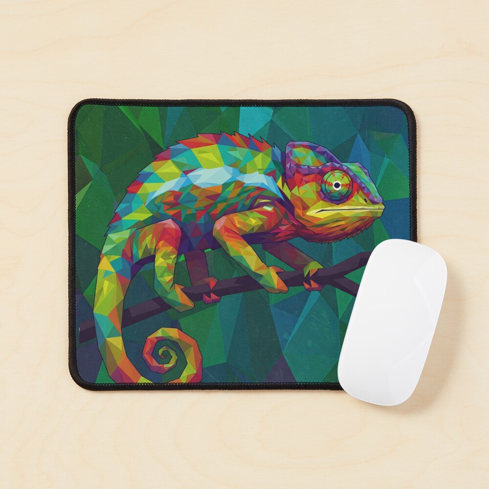 Geometric Chameleon Mouse Pad