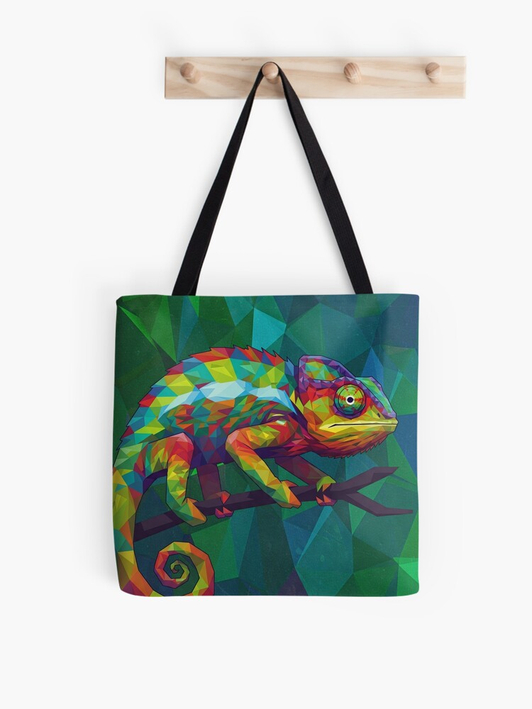 Geometric Chameleon Tote Bag