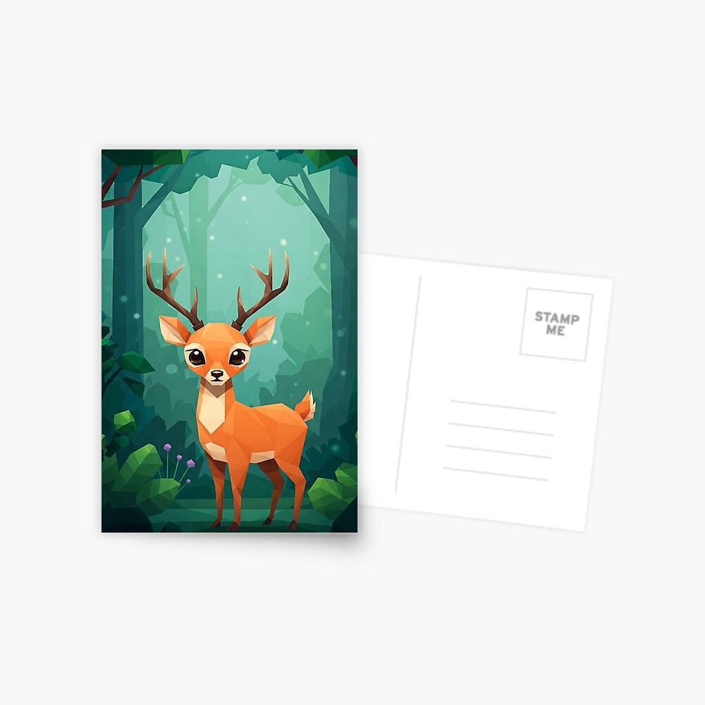 Geometric Deer Postcard