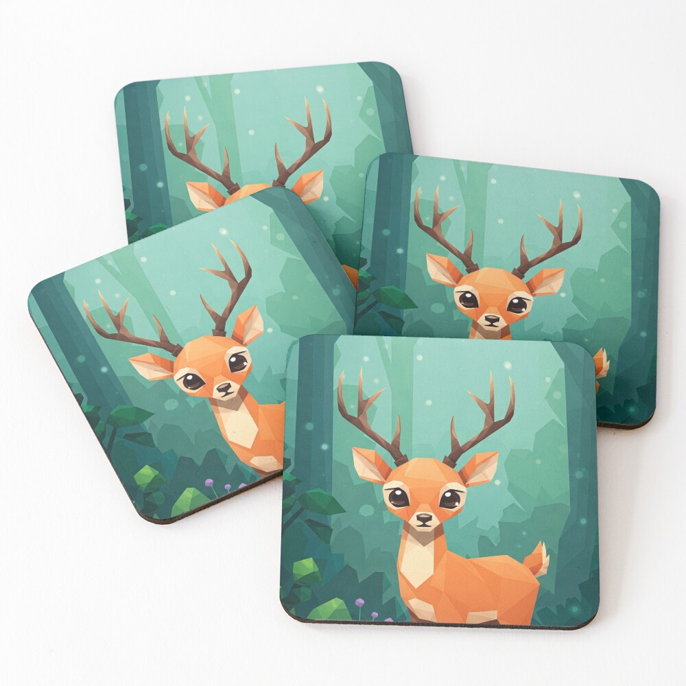 Geometric Deer Coasters