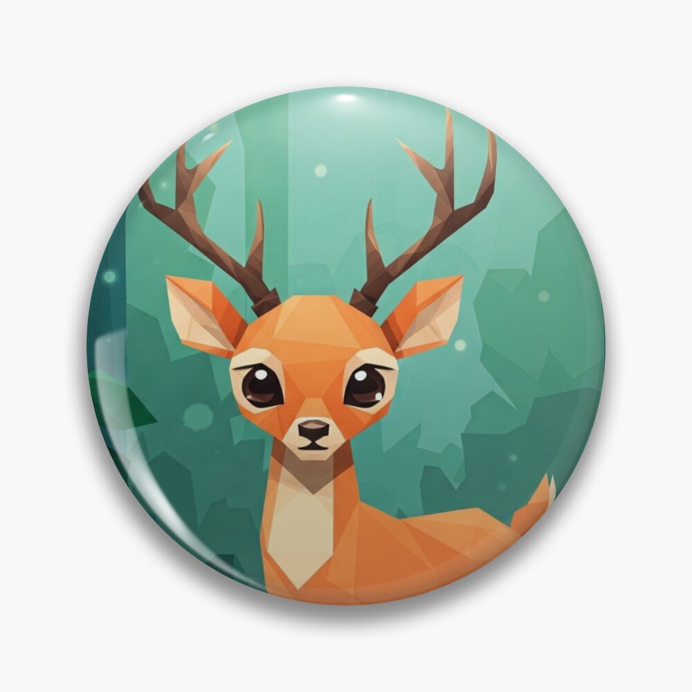 Geometric Deer Pin