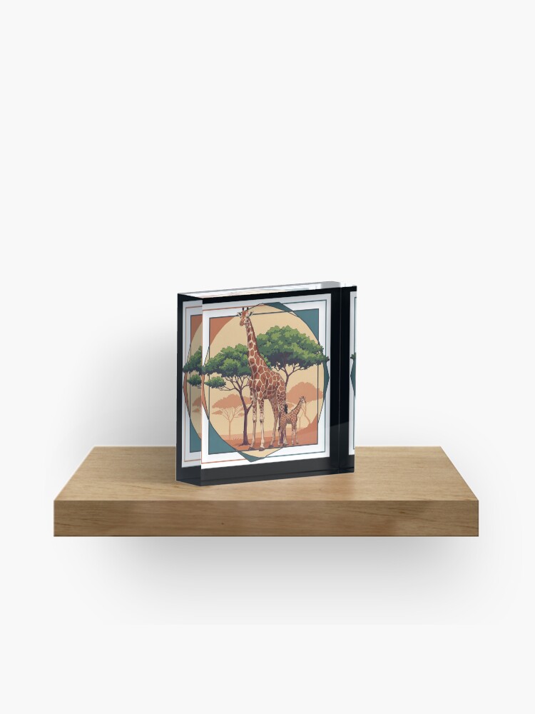 Geometric Giraffe Acrylic Block