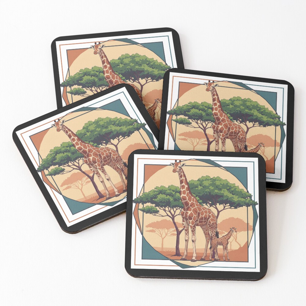 Geometric Giraffe Coasters