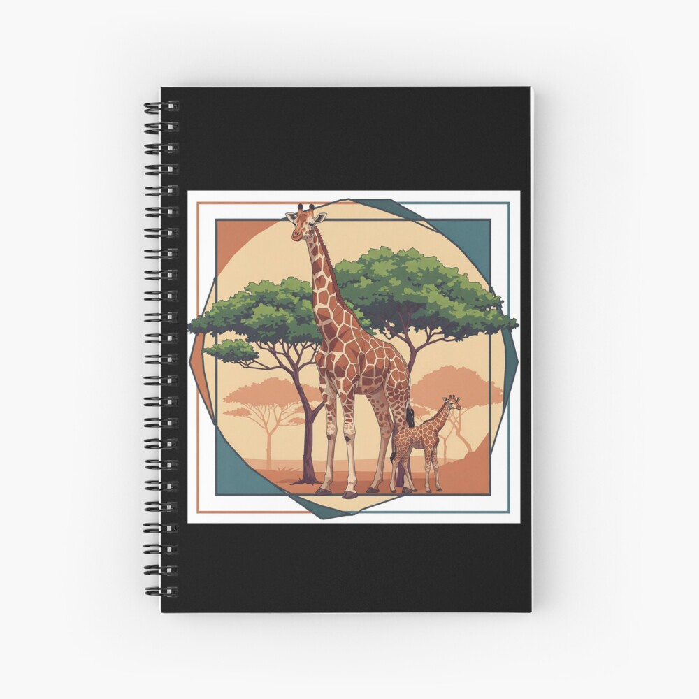 Geometric Giraffe Spiral Notebook / Hardcover Journal