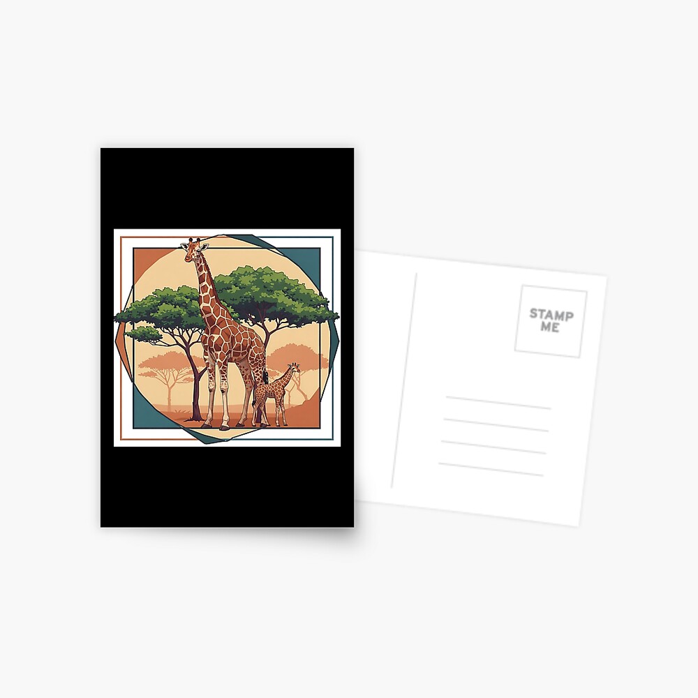 Geometric Giraffe Postcard