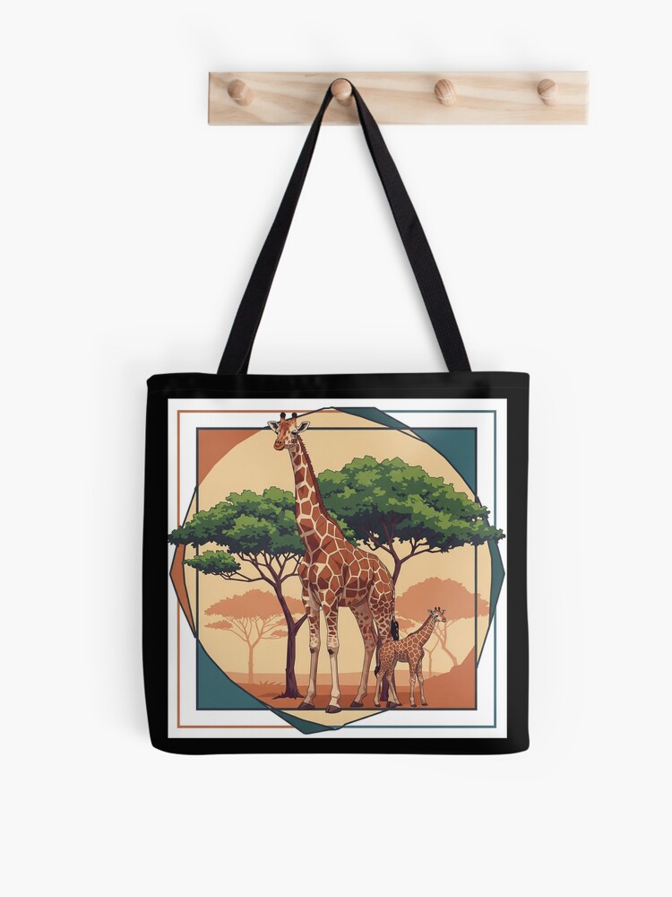 Geometric Giraffe Tote Bag
