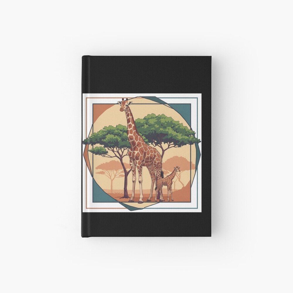 Geometric Giraffe Spiral Notebook / Hardcover Journal