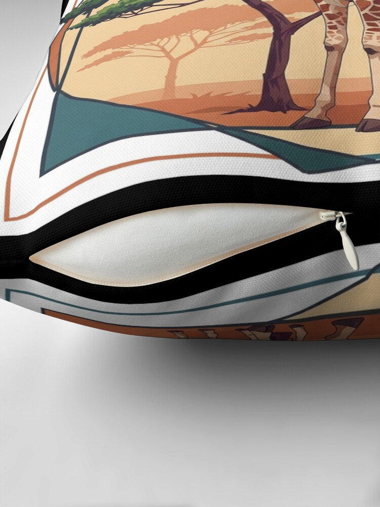 Geometric Giraffe Throw Pillow