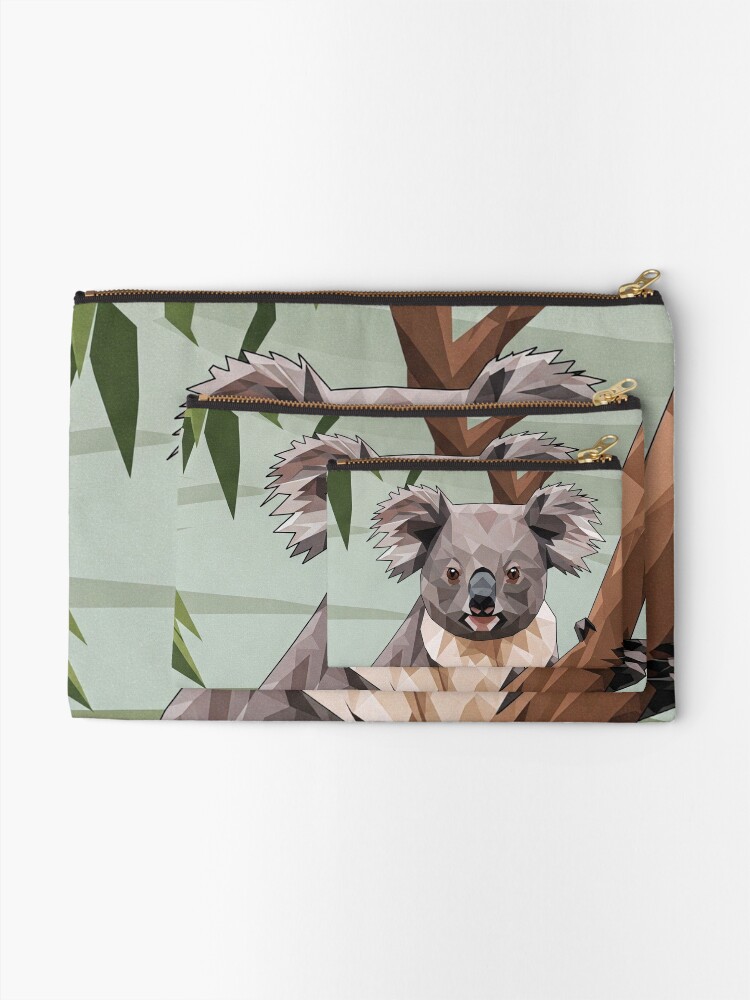 Geometric Koala Design Zip Pouch