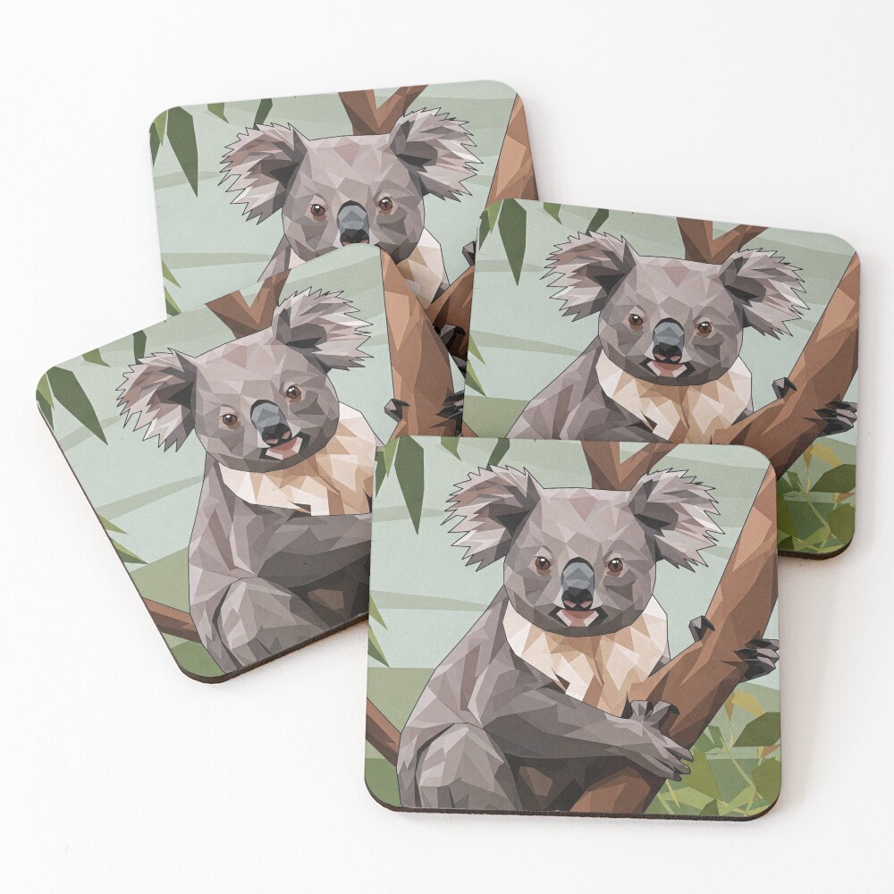 Geometric Koala Coasters