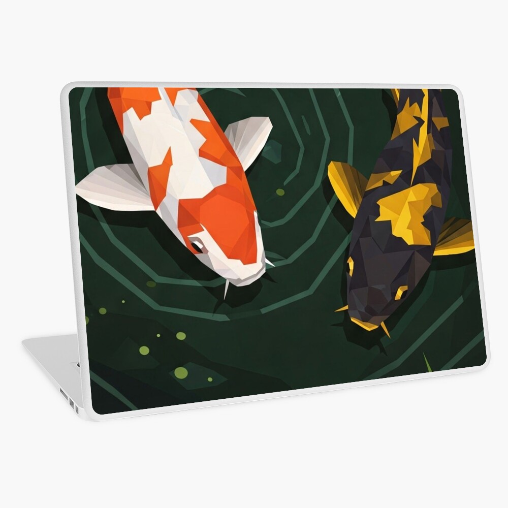 Geometric Koi Fish Laptop Skin