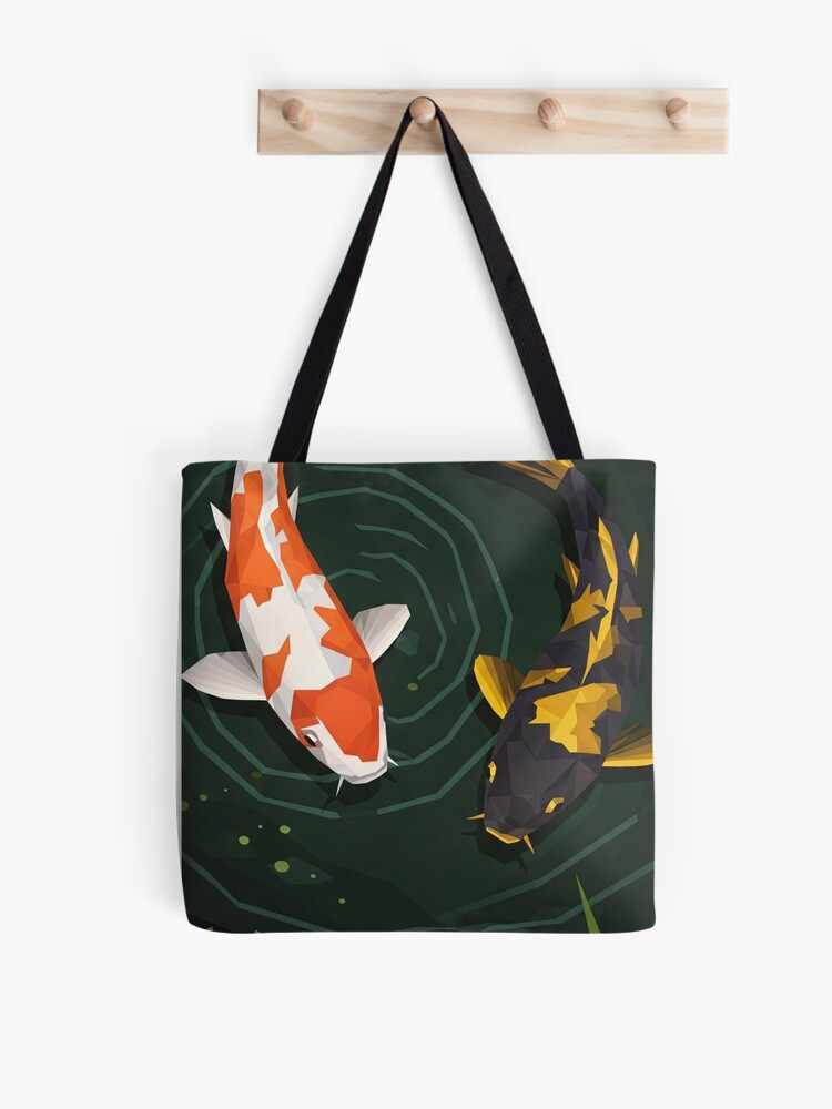 Geometric Koi Fish Tote Bag