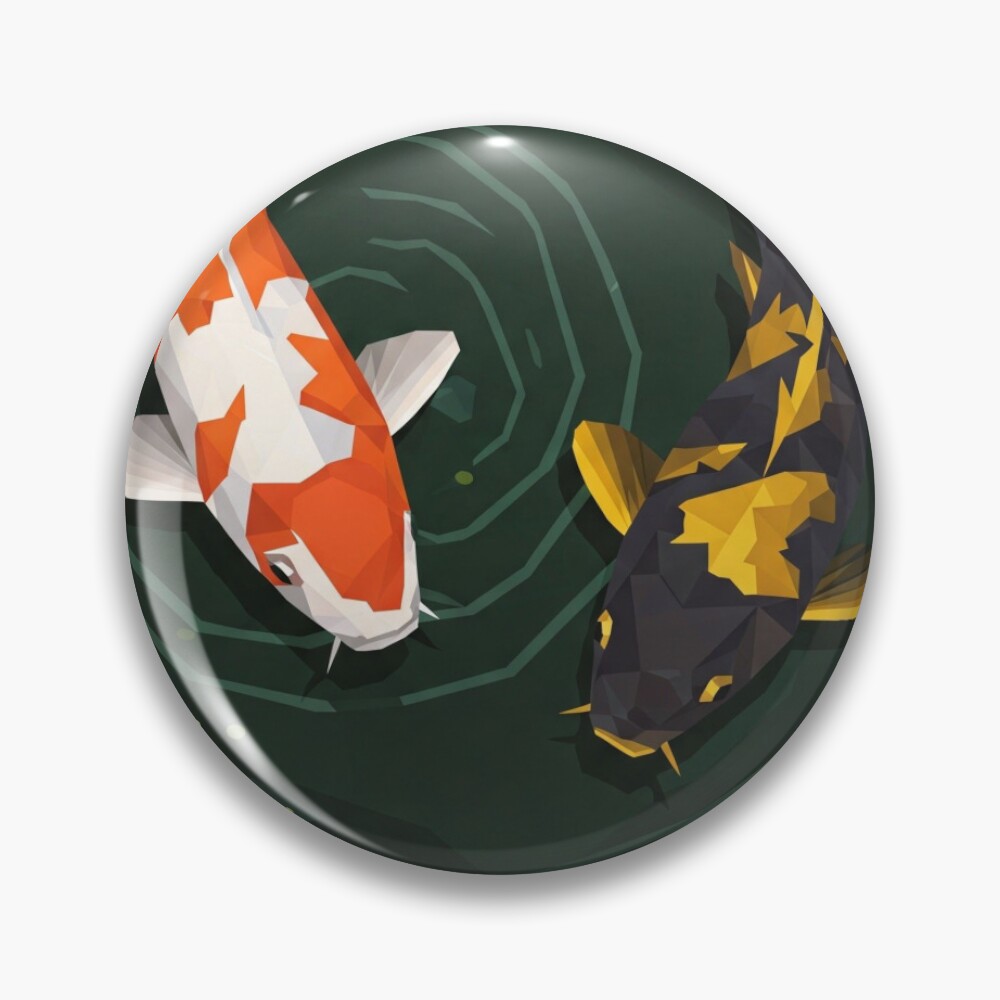 Geometric Koi Fish Button
